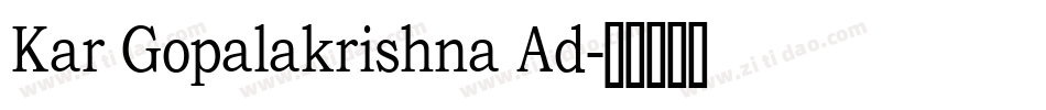 Kar Gopalakrishna Ad字体转换